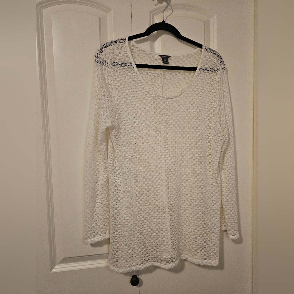 EDDIE BAUER Women's White Sweater SZ XL